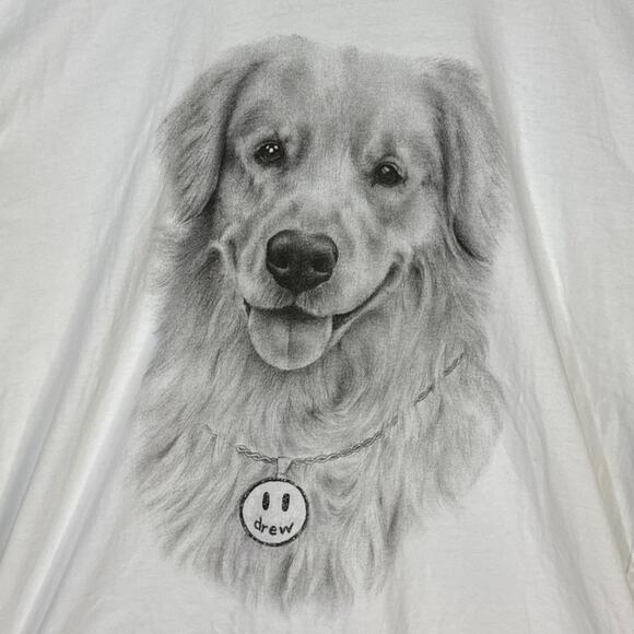 Drew House Buddy SS Tee Shirt Short Sleeve White Golden Retriever Size XL - Picture 2 of 7